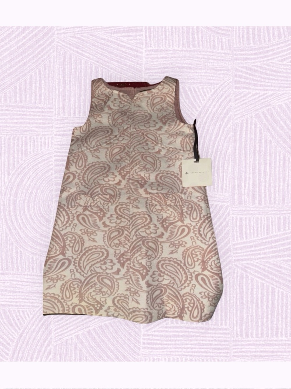 NEW 4T Victoria Beckham Cream and Dusty Pink Paisley Dress with tags
